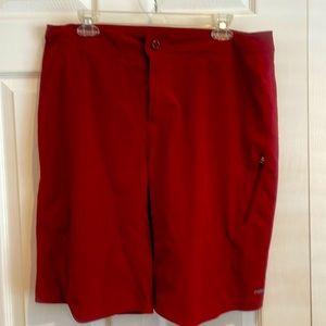 Mens red Patagonia mountain bike shorts size L